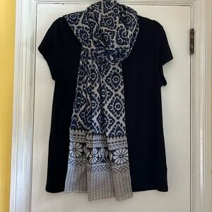 Pinkhouse Style blue Ikat scarf